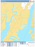 Jersey City  Wall Map Basic Style